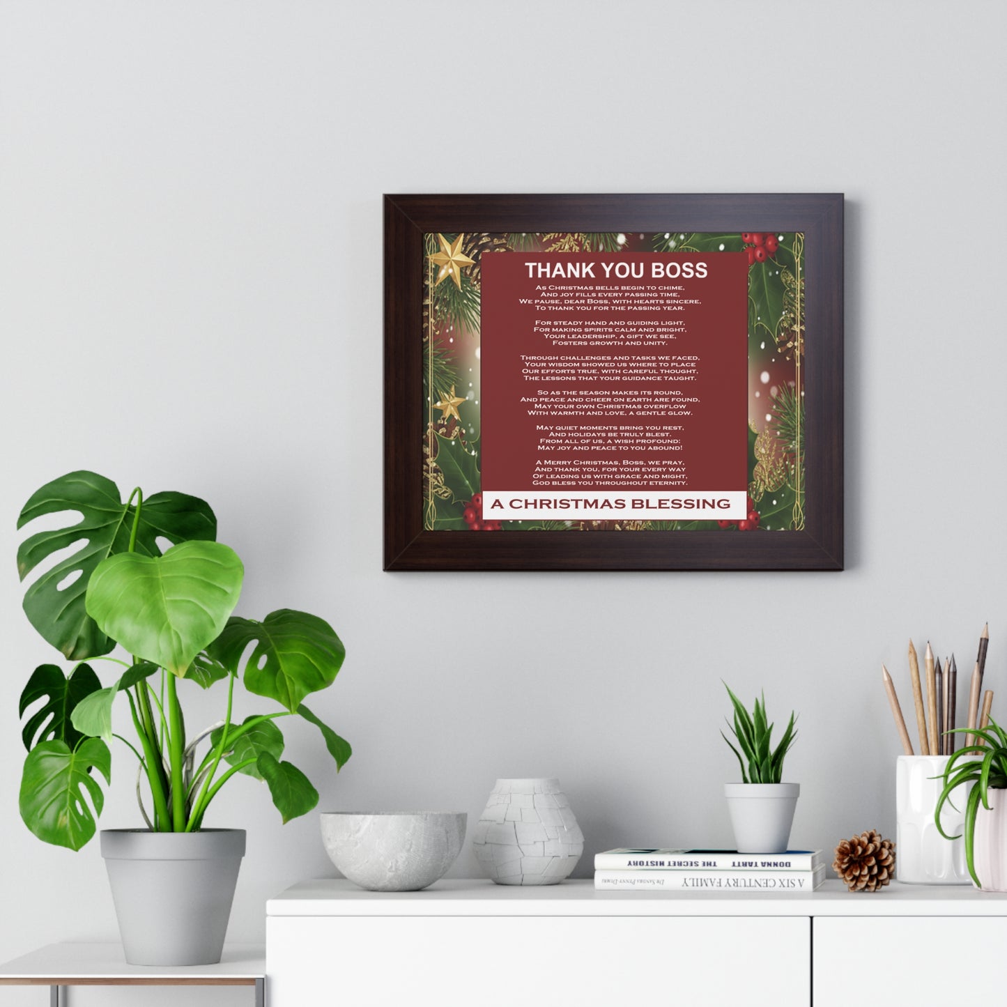Thank You Boss: Framed Christmas Blessing Poster for Boss