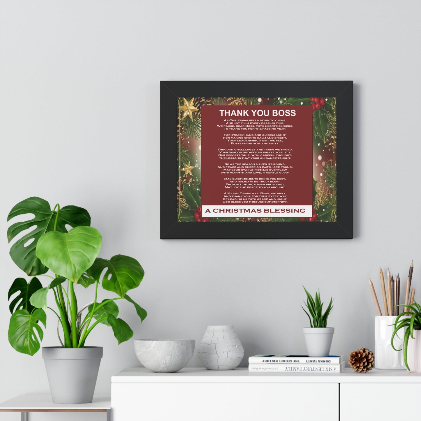 Thank You Boss: Framed Christmas Blessing Poster for Boss