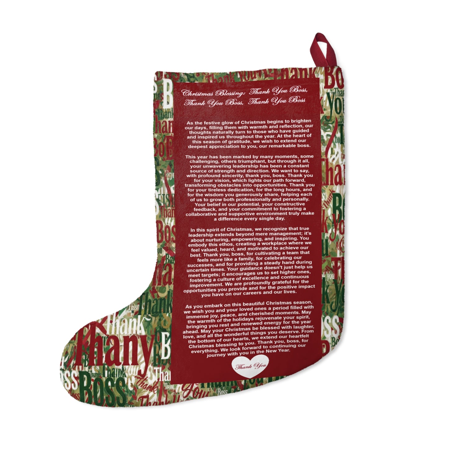 Thank You Boss Christmas With A Meaning Stocking