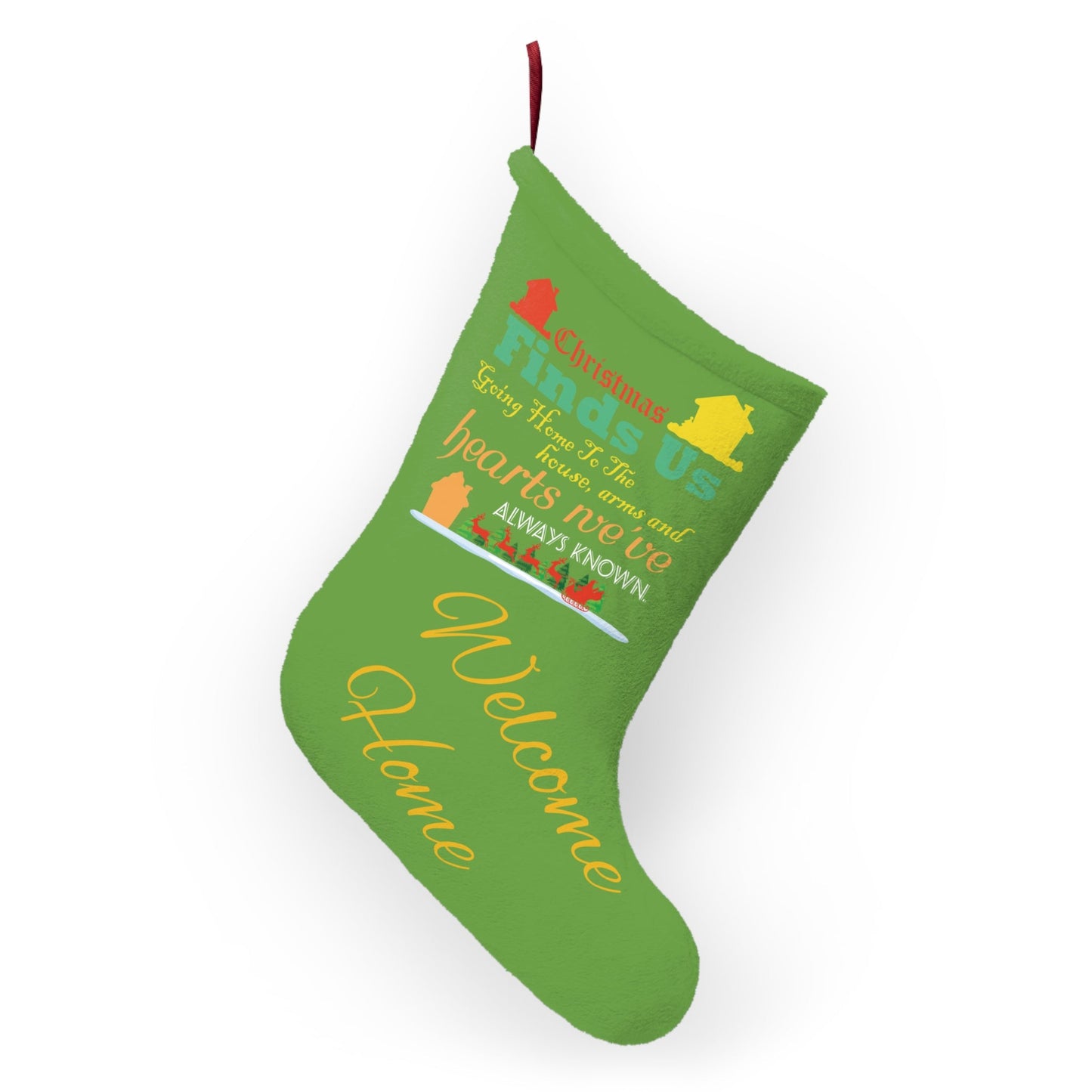 Welcome Home-Green-Christmas With A Meaning Stocking