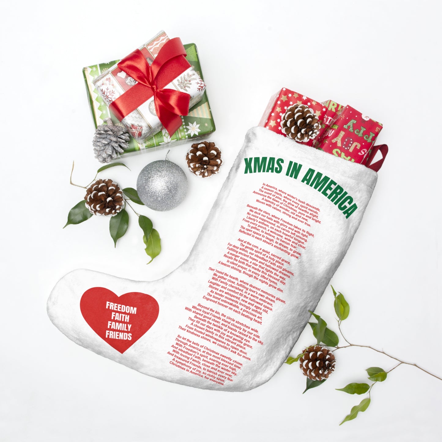 Christmas In America:  Freedom Faith, Family, Friends: Christmas With A Meaning Stocking