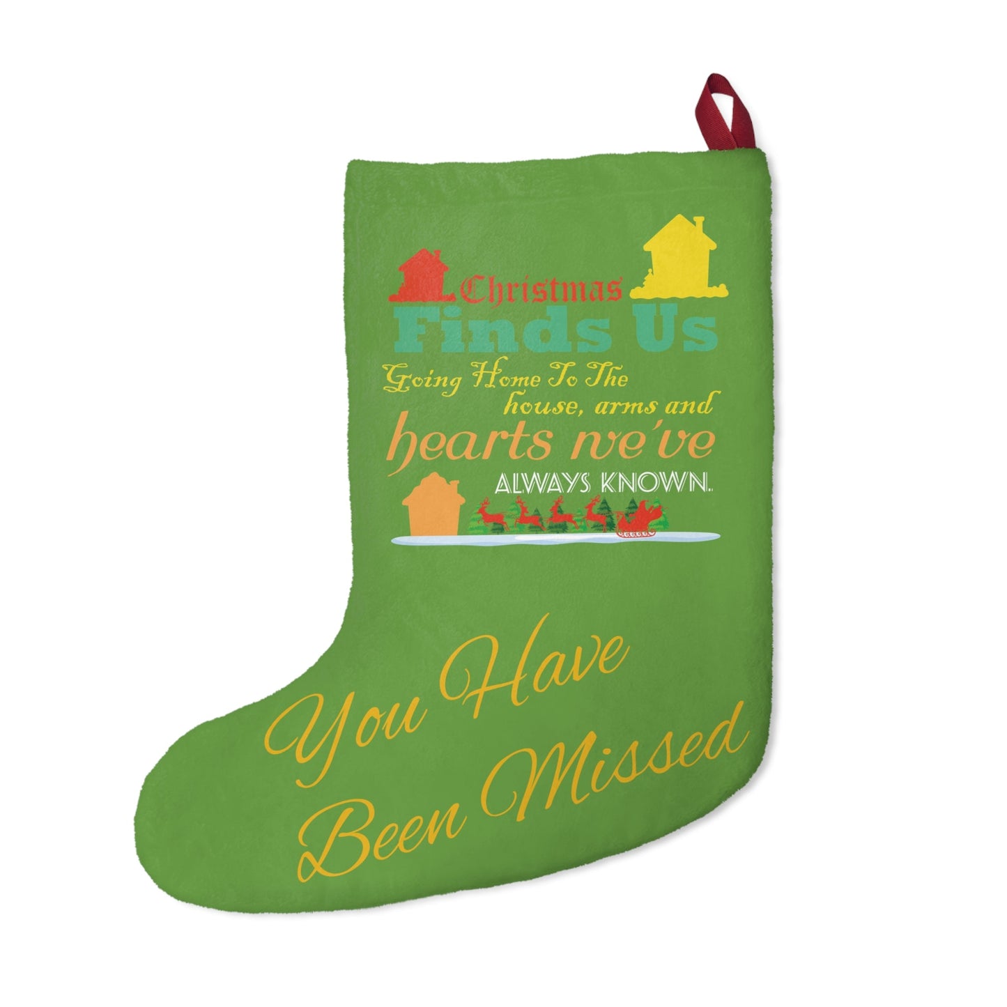 Welcome Home-Green-Christmas With A Meaning Stocking