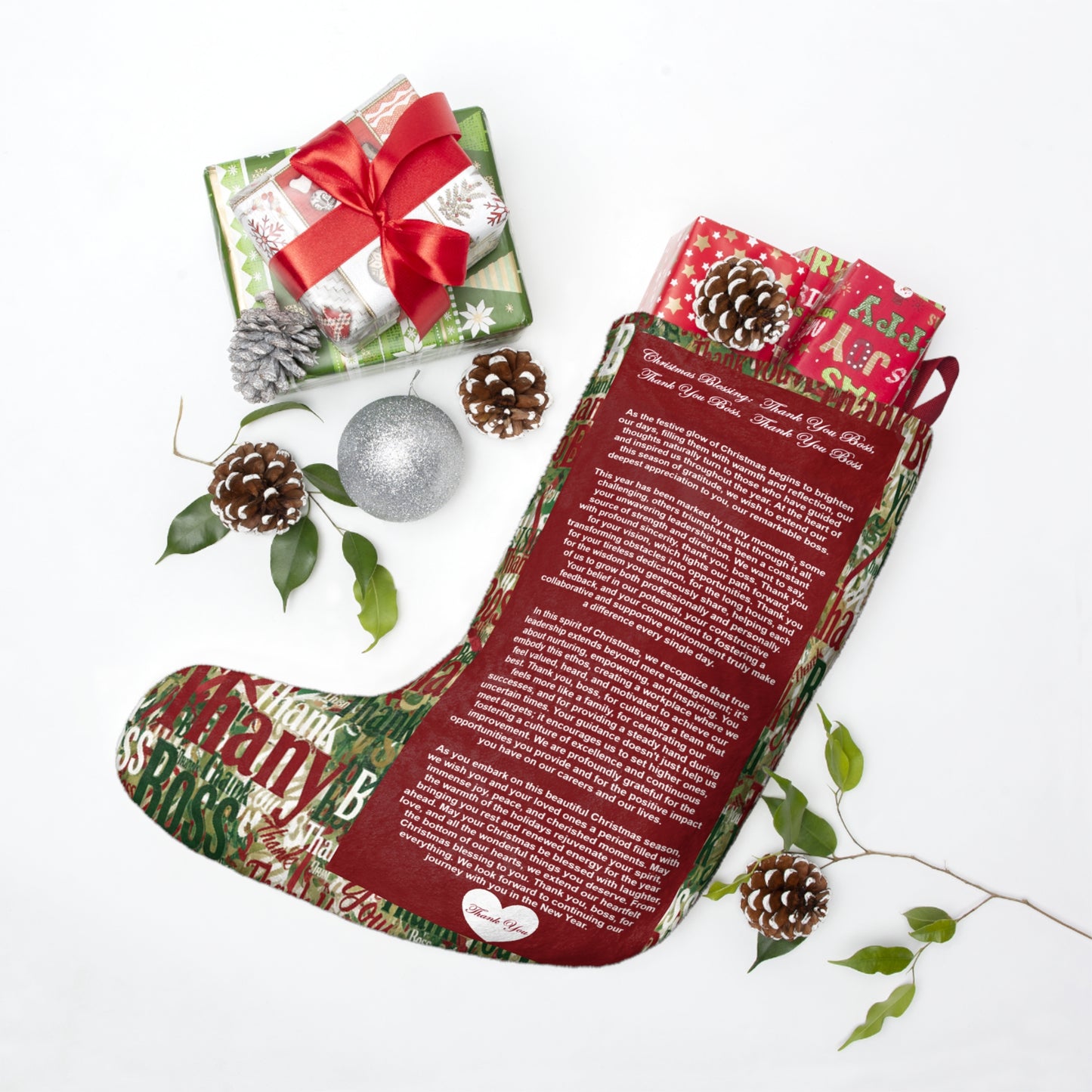 Thank You Boss Christmas With A Meaning Stocking