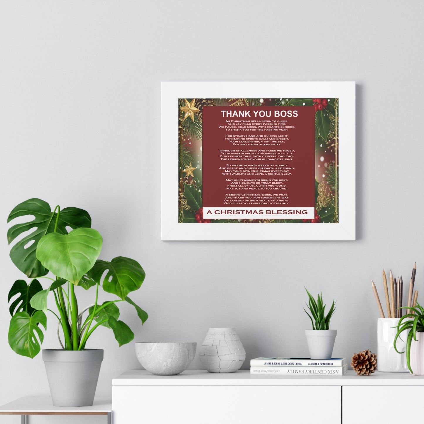 Thank You Boss: Framed Christmas Blessing Poster for Boss
