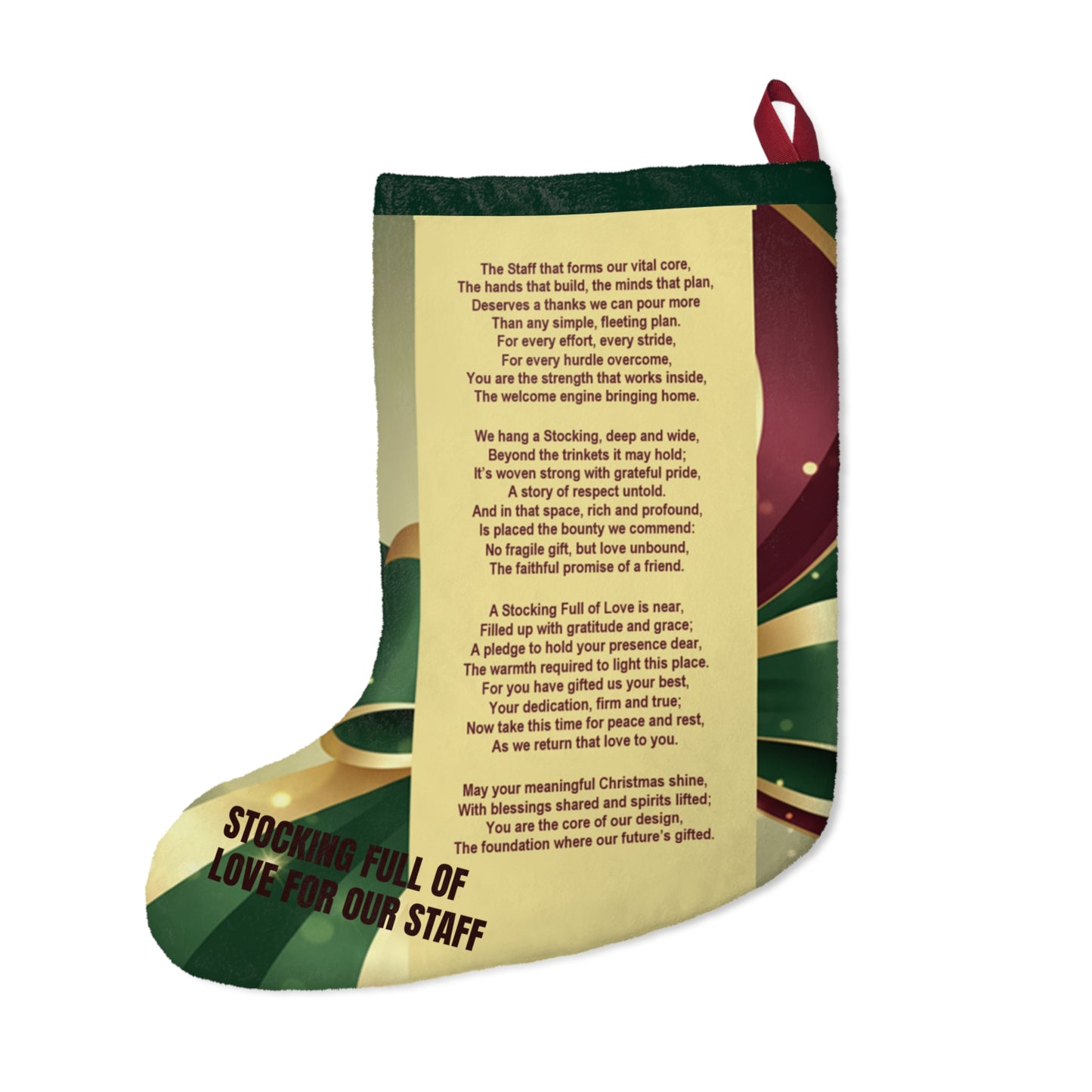 Stocking Full of Love for Our Staff: Christmas With A Meaning Stocking