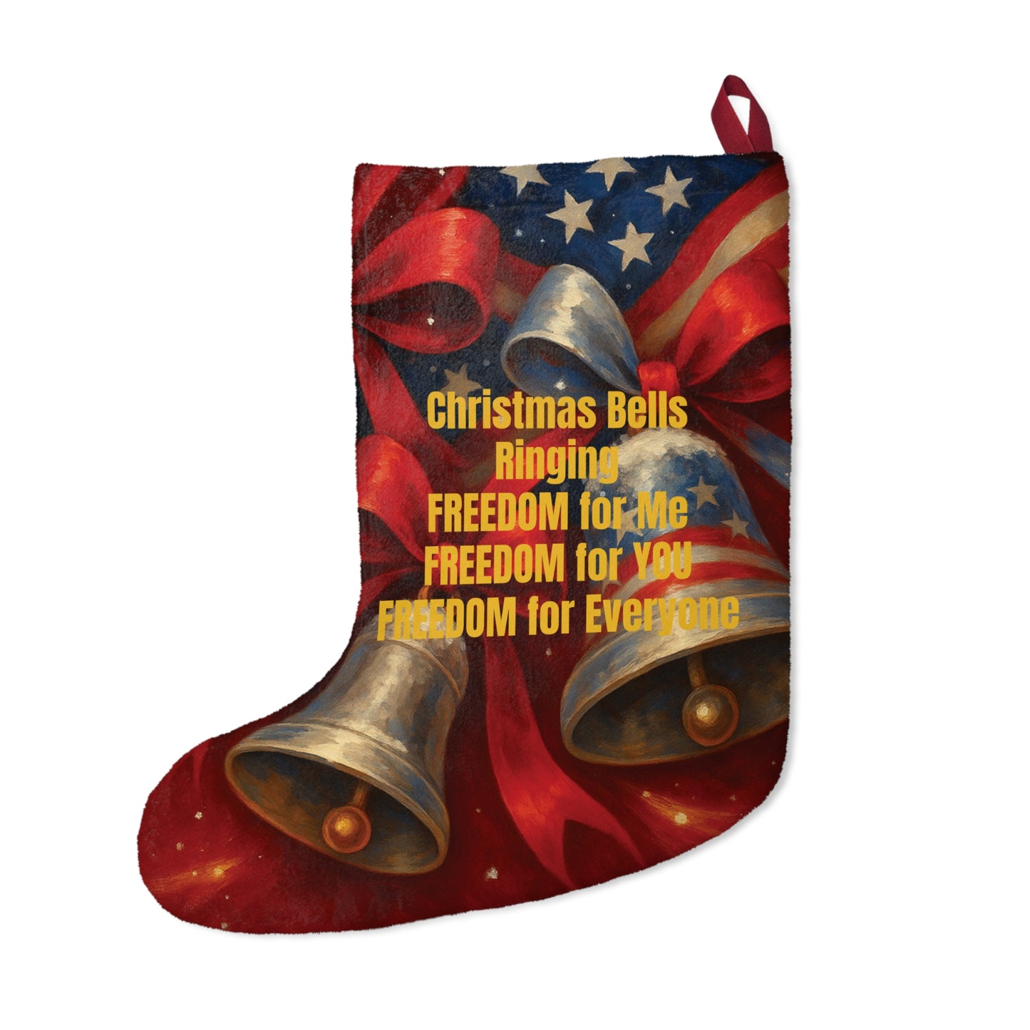 Christmas Bells Ringing Freedom: Christmas With A Meaning Stockings