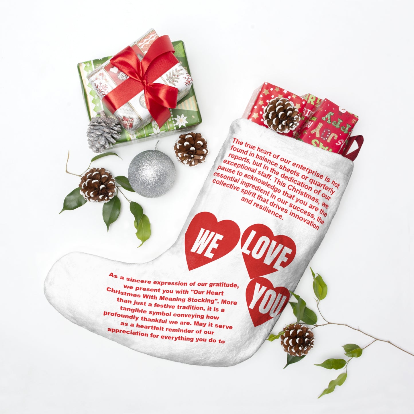 Our Staff-the Heart of Our Company Christmas With a Meaning Christmas Stocking