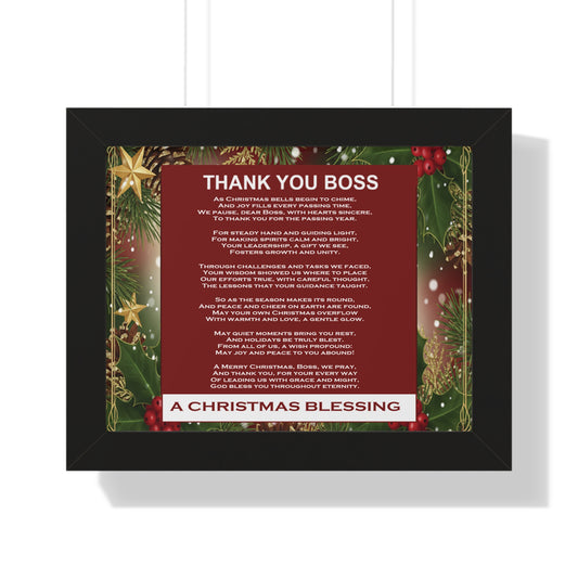Thank You Boss: Framed Christmas Blessing Poster for Boss