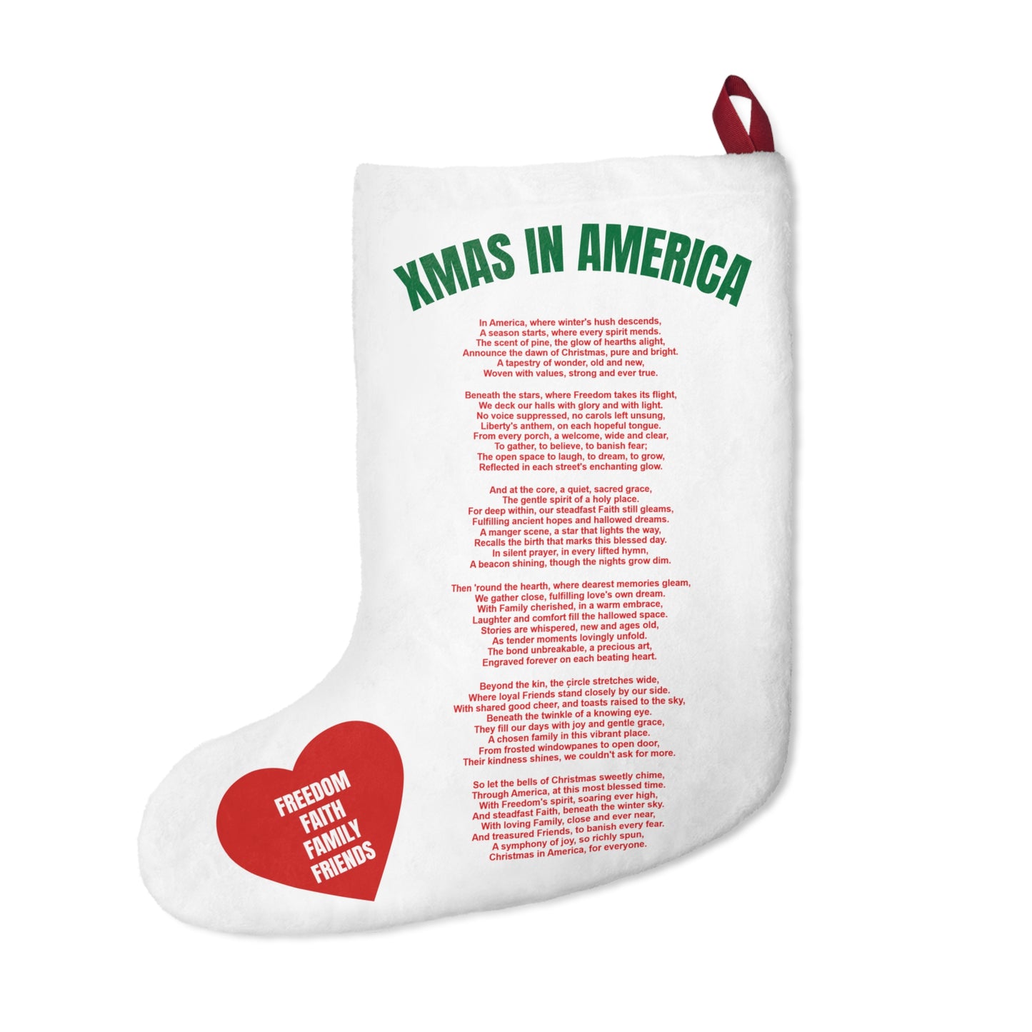 Christmas In America:  Freedom Faith, Family, Friends: Christmas With A Meaning Stocking